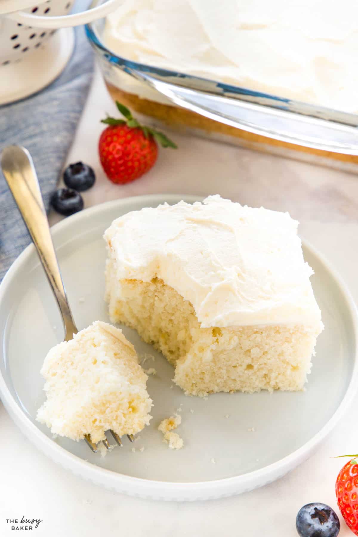slice of white cake on a plate 