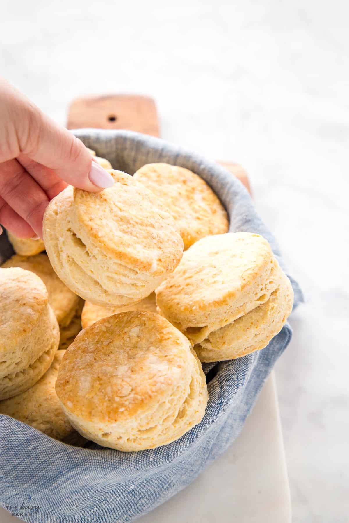 basket of homemade buttermilk biscuits