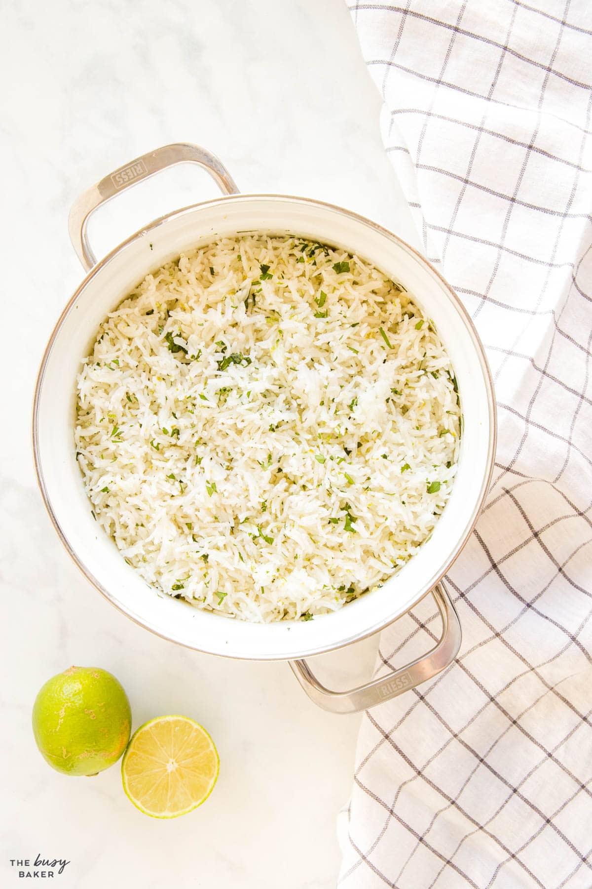 pot of cilantro lime rice