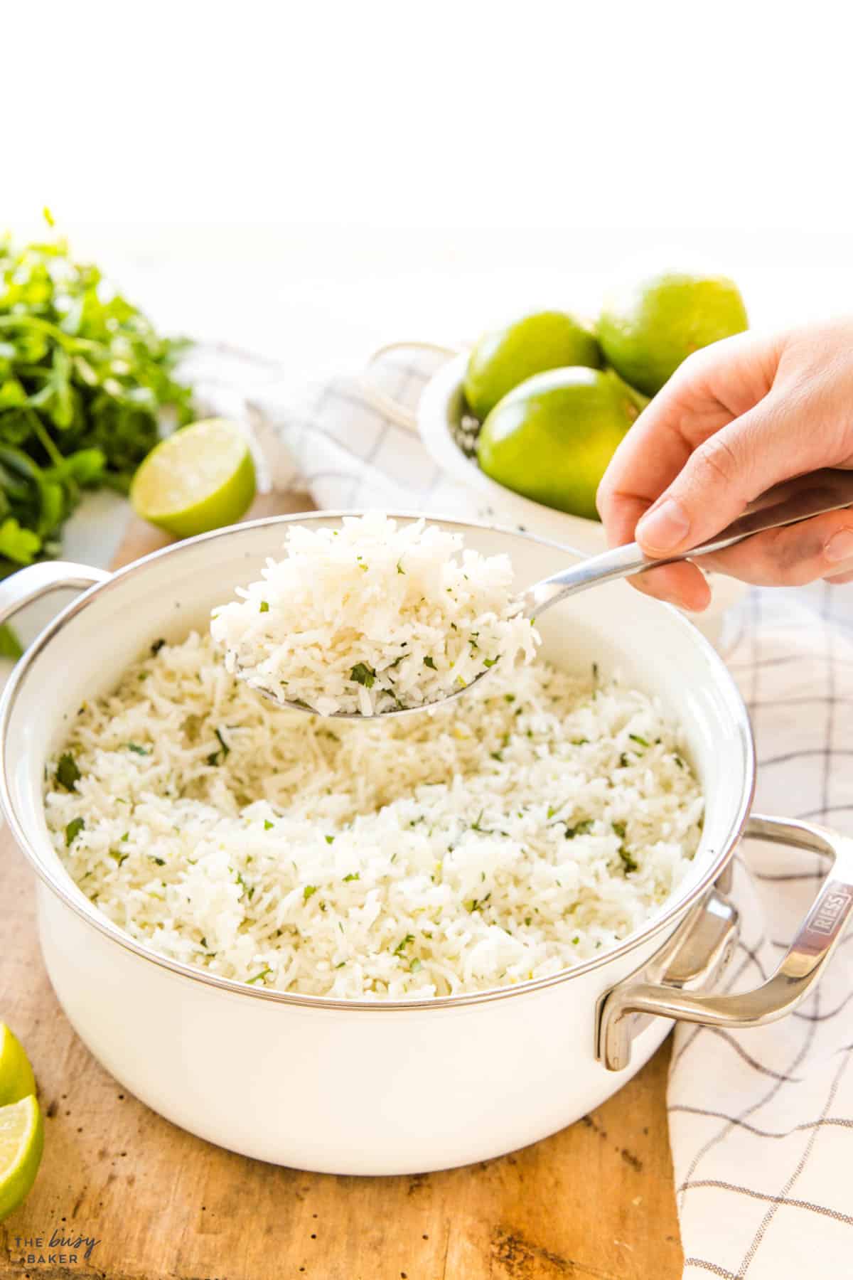 grain side dish with green herbs