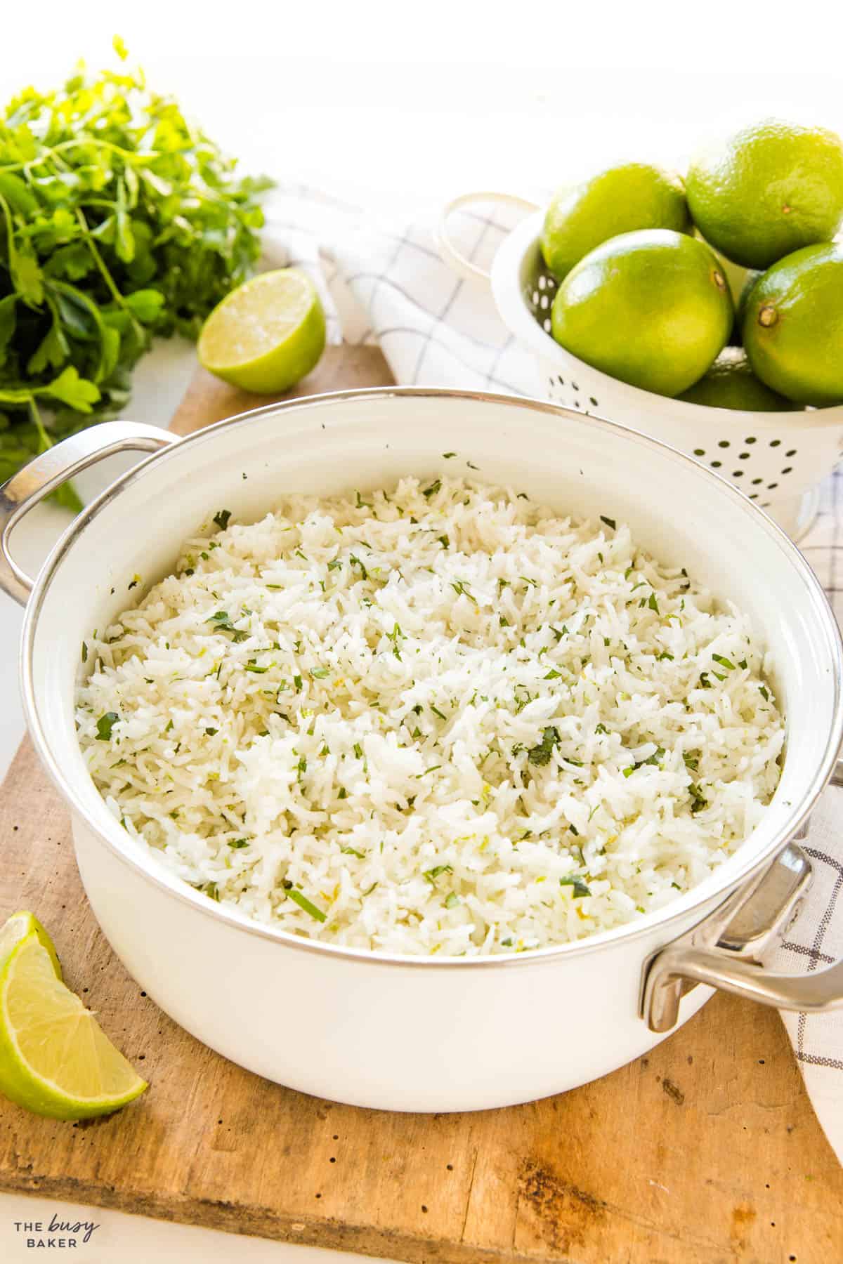 grain side dish with green herbs