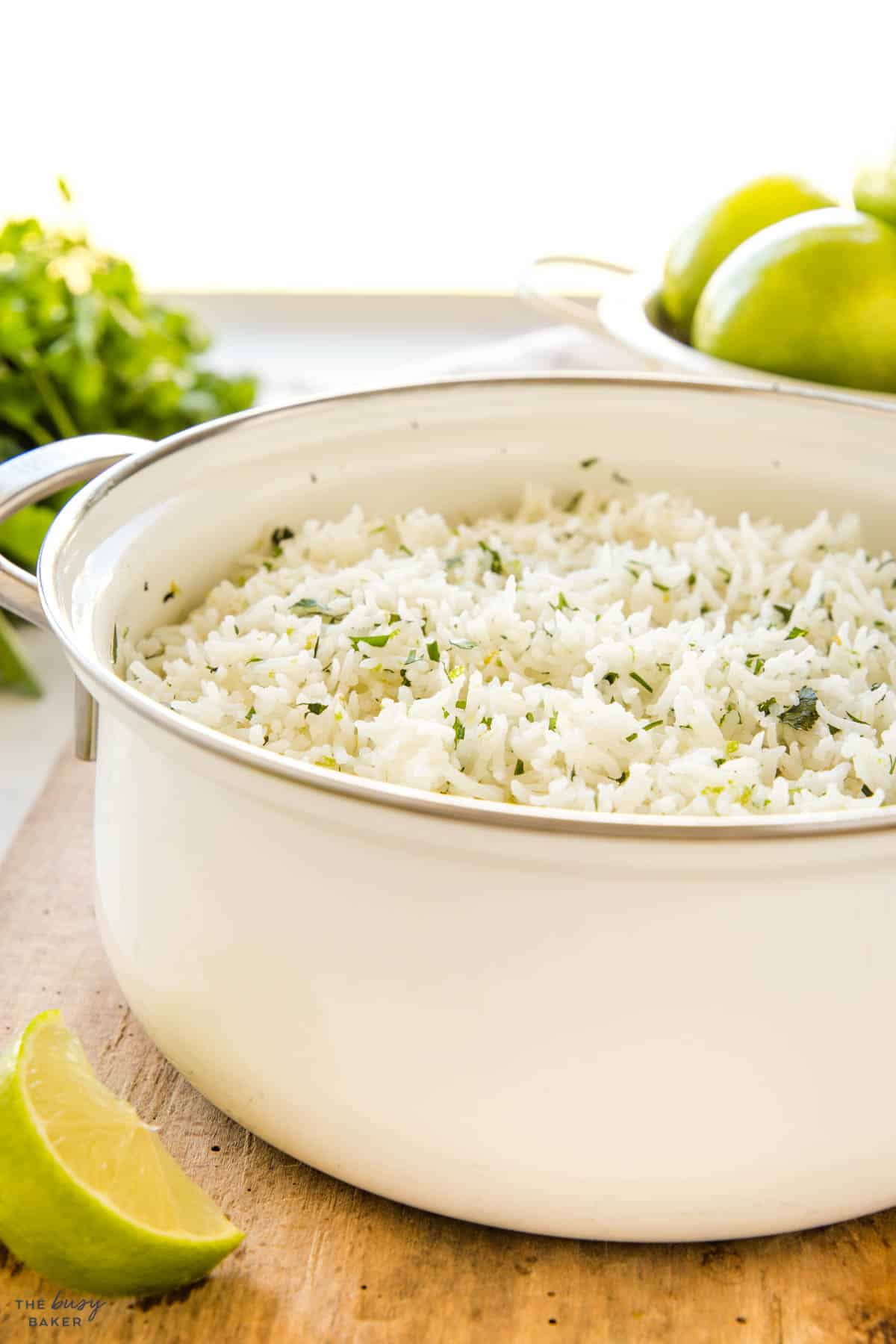 Cilantro Lime Rice in white pot