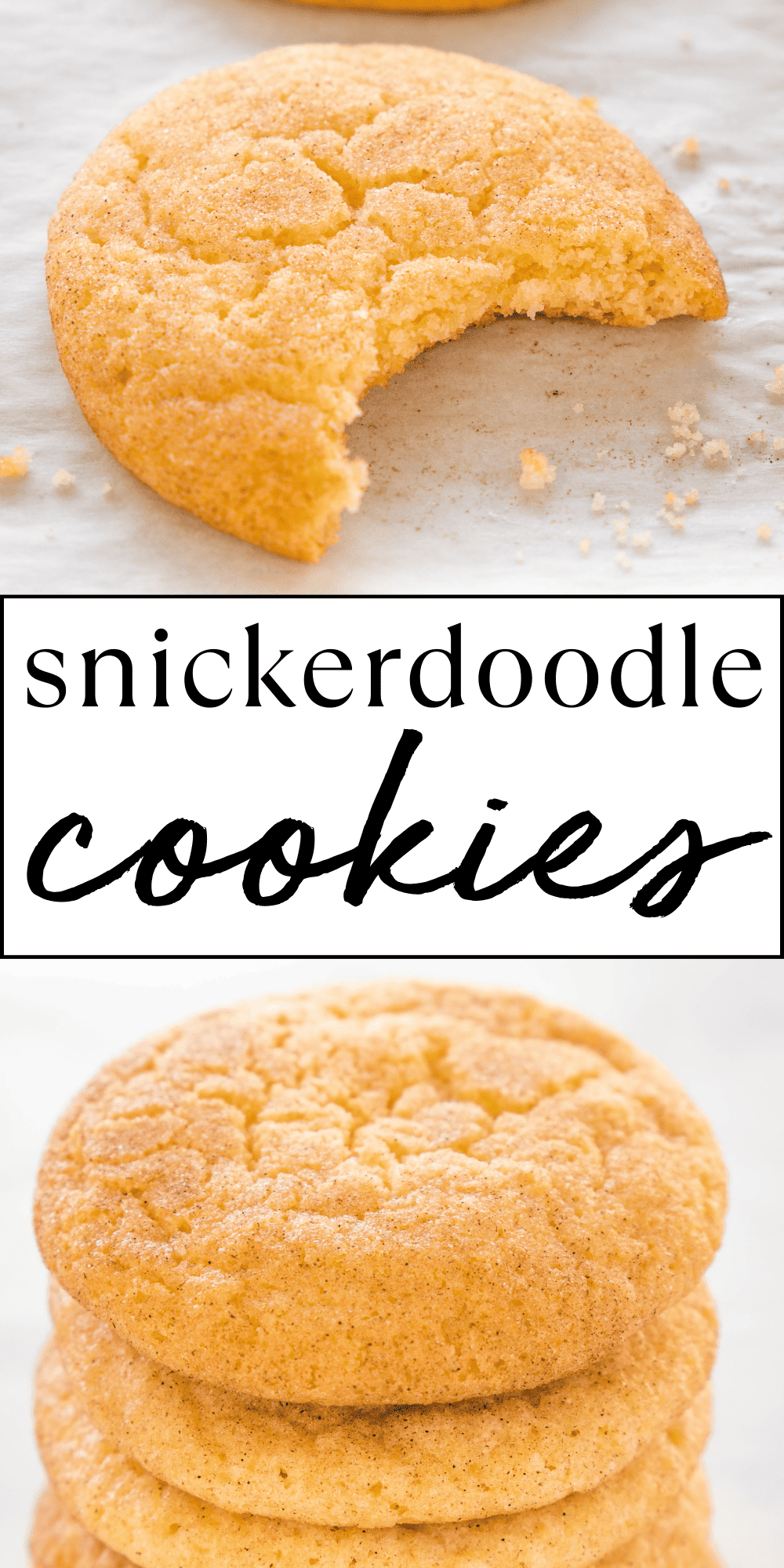 This Snickerdoodle recipe makes the most delicious cinnamon sugar Snickerdoodle cookies! Perfectly soft with a crispy crinkle coating and easy to make in one bowl! Recipe from thebusybaker.ca! #snickerdoodle #cinnamonsugar #snickerdoodles #snickerdoodlecookies #easycookierecipe #sugarcookies #bakingcookies #cookies #cookierecipe #snickerdoodlecookierecipe #snickerdoodlerecipe via @busybakerblog