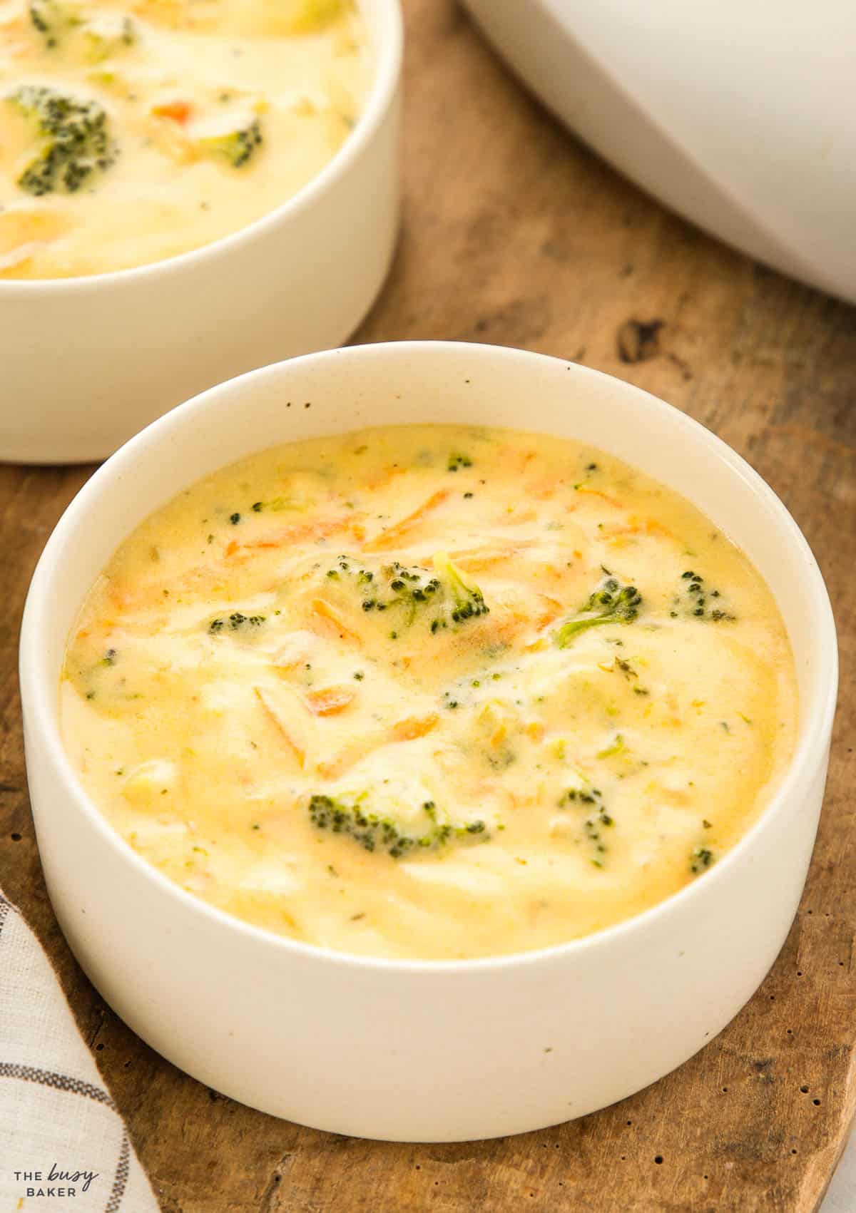 bowl of broccoli cheddar soup