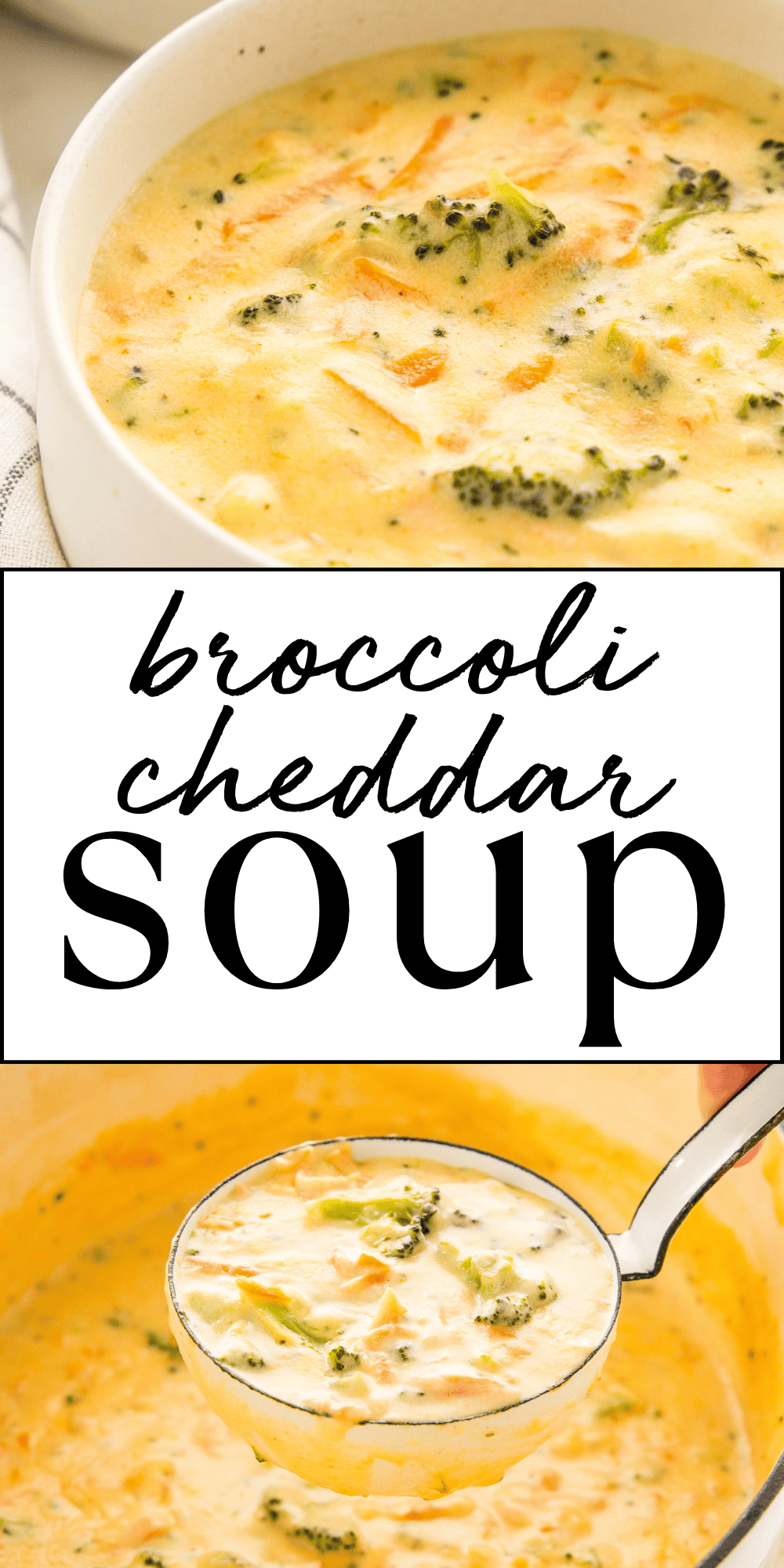 This Broccoli Cheddar Soup is rich and creamy - the perfect comfort food! It's a restaurant-quality broccoli cheese soup that's easy to make in about 30 minutes - even for beginners! Recipe from thebusybaker.ca! #panera #broccolicheddarsoup #broccolicheesesoup #broccolicheddarsoup #broccolisoup #easysoup #panerasoup #paneracopycat via @busybakerblog