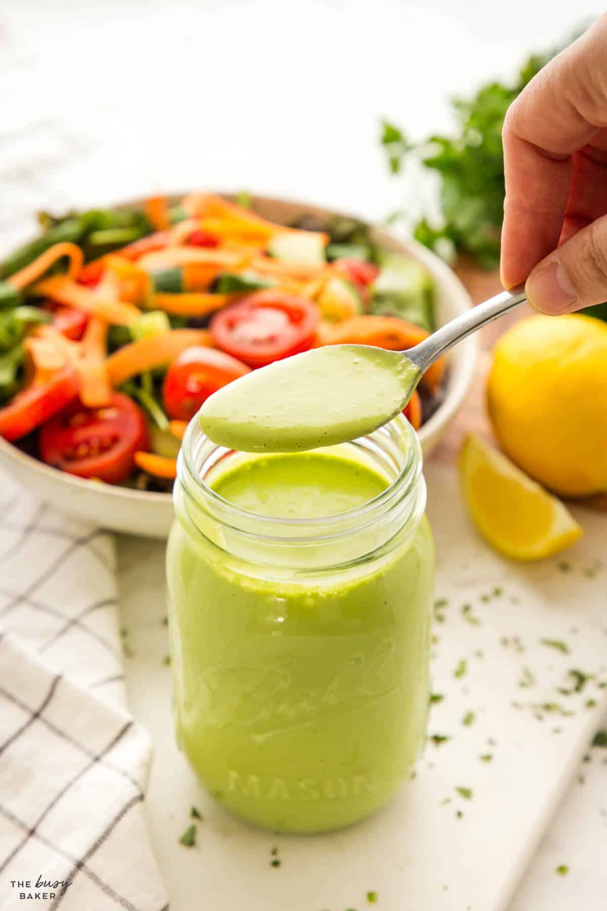 Greek Yogurt Salad Sauce with herbs
