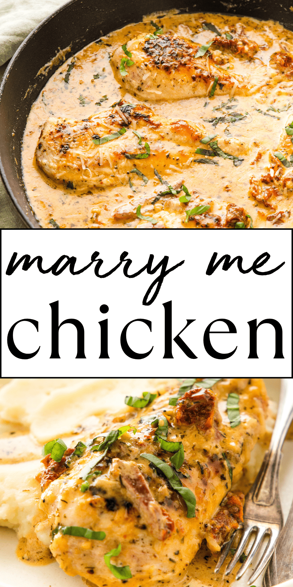 This easy Marry Me Chicken recipe is the BEST date-night main dish. Tender, creamy chicken in a simple sun-dried tomato cream sauce, ready in under 30 minutes. Recipe from thebusybaker.ca! #marrymechicken #chickenrecipe #marrymechickenrecipe #easychickenrecipe #maindish #datenightrecipe #howtomakemarrymechicken via @busybakerblog