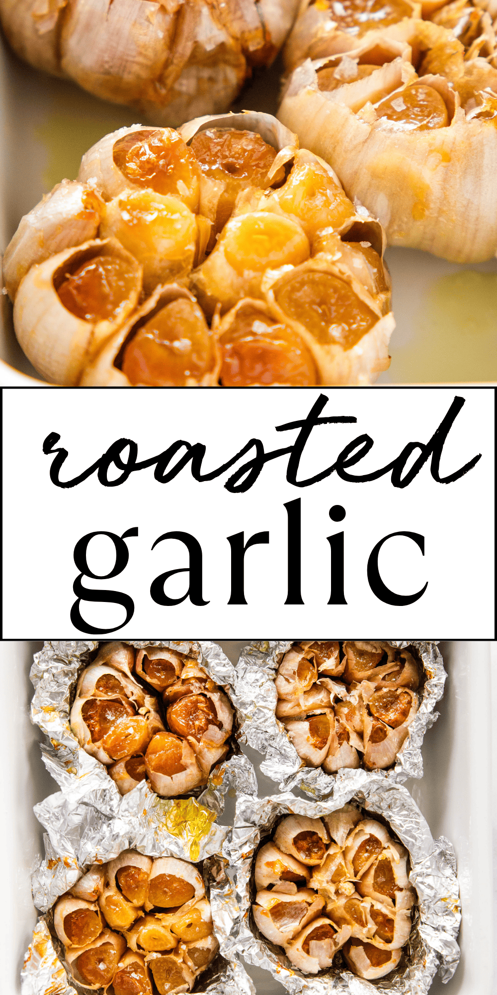 This Roasted Garlic recipe is the ultimate guide to roasting garlic so it turns out perfectly creamy and golden brown, every single time. Learn how to roast garlic in the oven and in the air fryer, and use it in all your favourite recipes! Recipe from thebusybaker.ca! #roastgarlic #howtoroastgarlic #roastedgarlic #roastedgarlicrecipe #howtomakeroastedgarlic via @busybakerblog