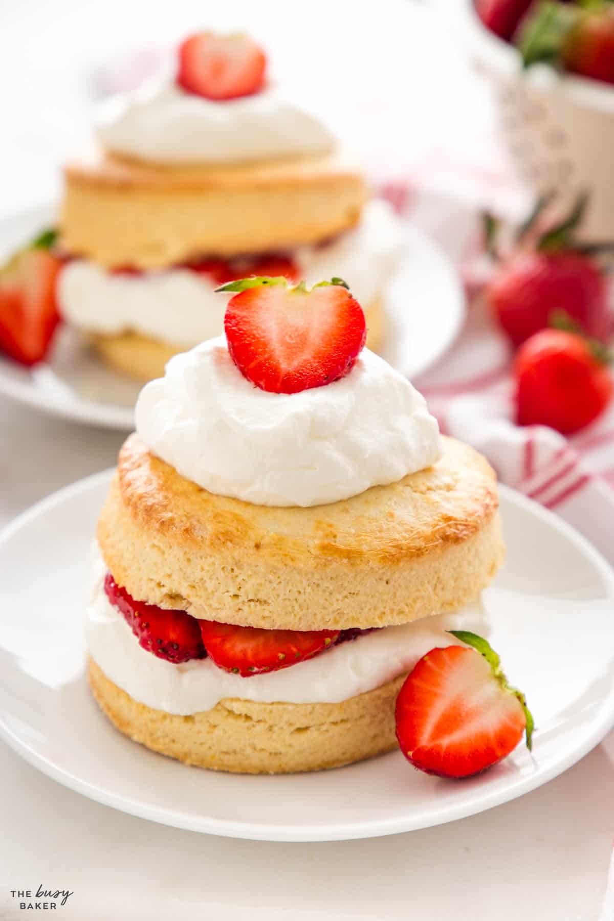 flaky scone with berries and cream
