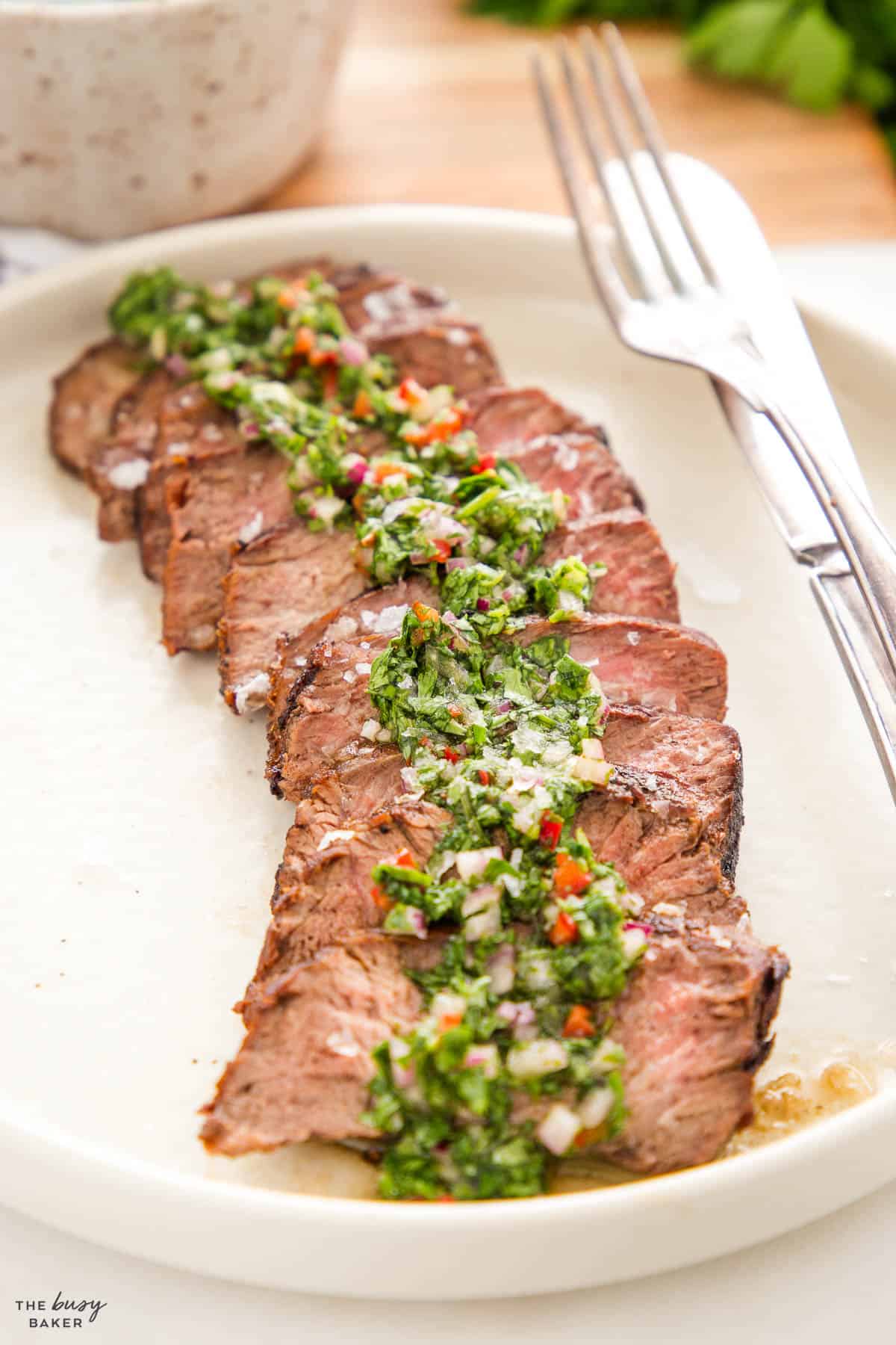 grilled steak with herb marinade