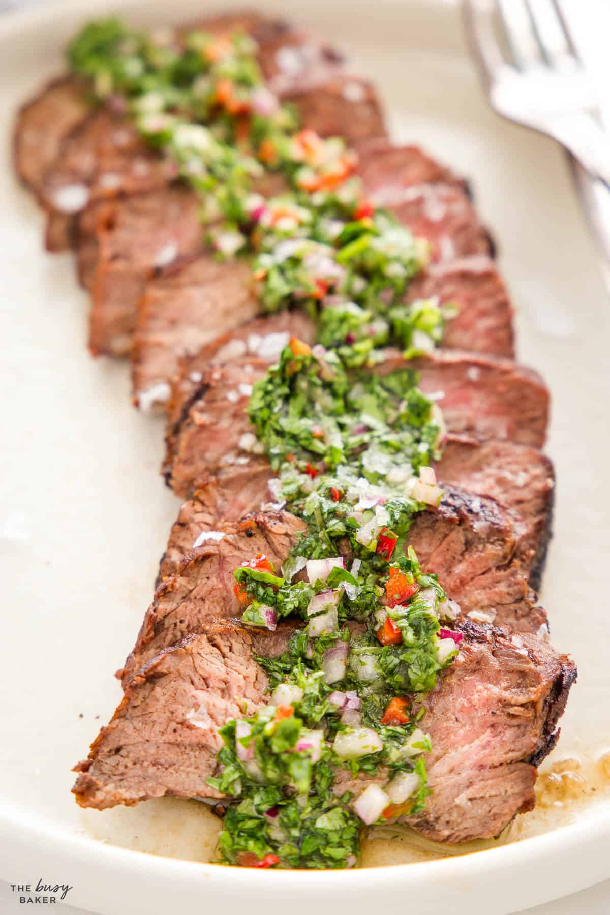 Argentinean herb marinade on steak 