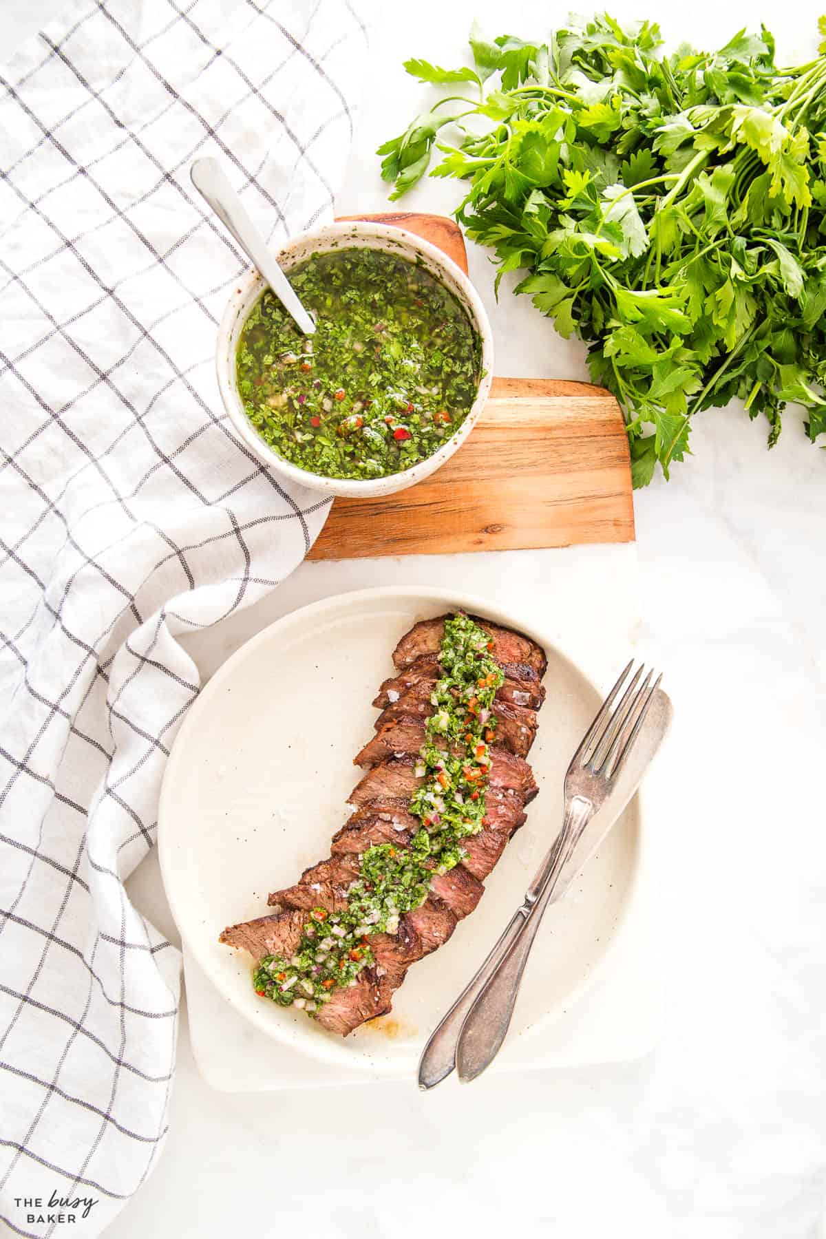 steak with a herb marinade