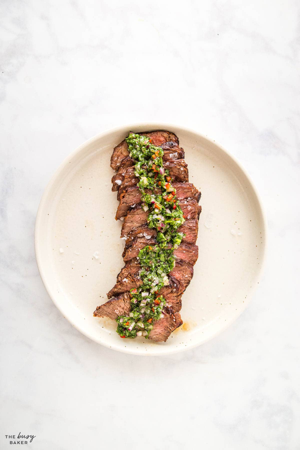 grilled meat with chimichurri sauce