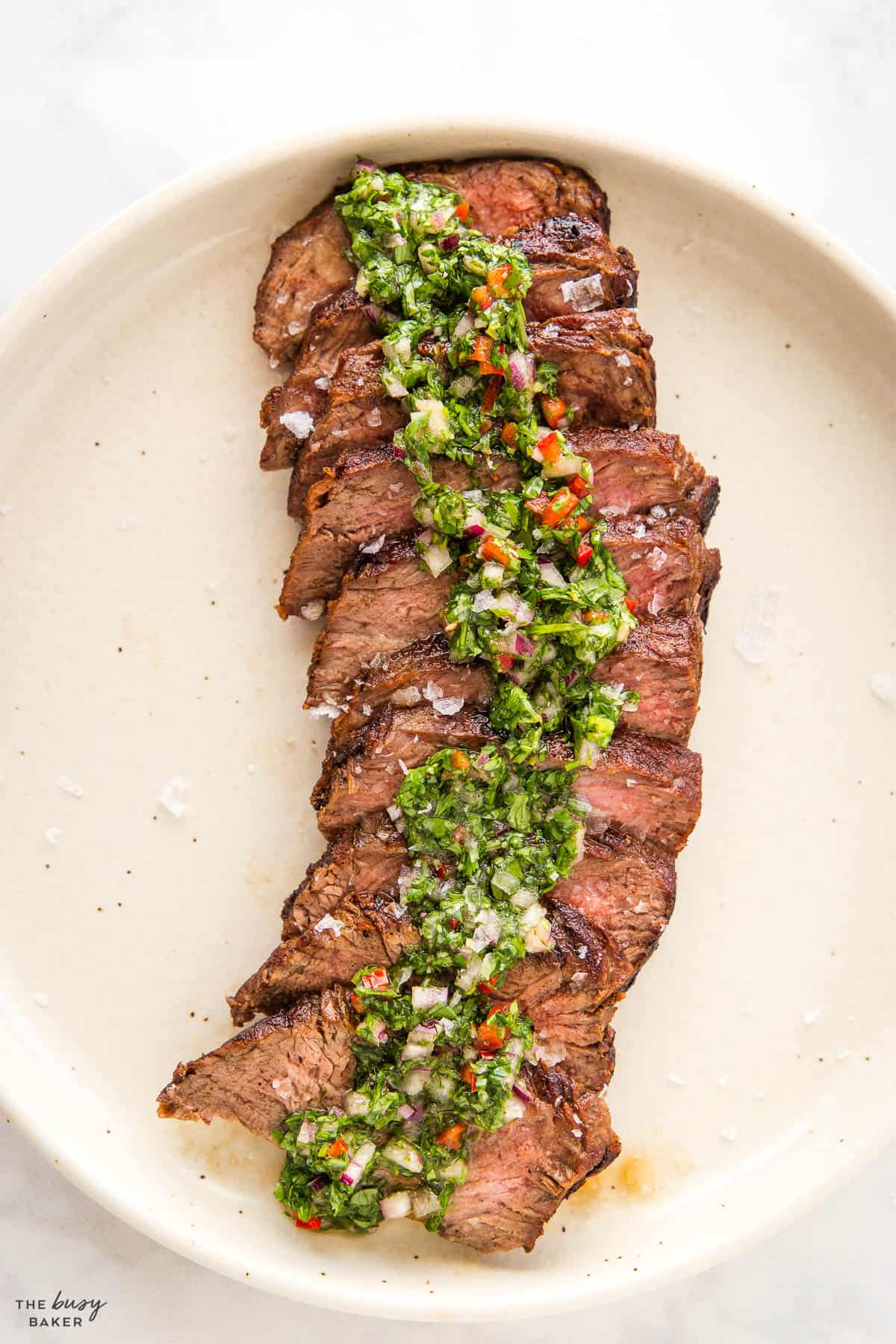 grilled steak with chimichurri sauce