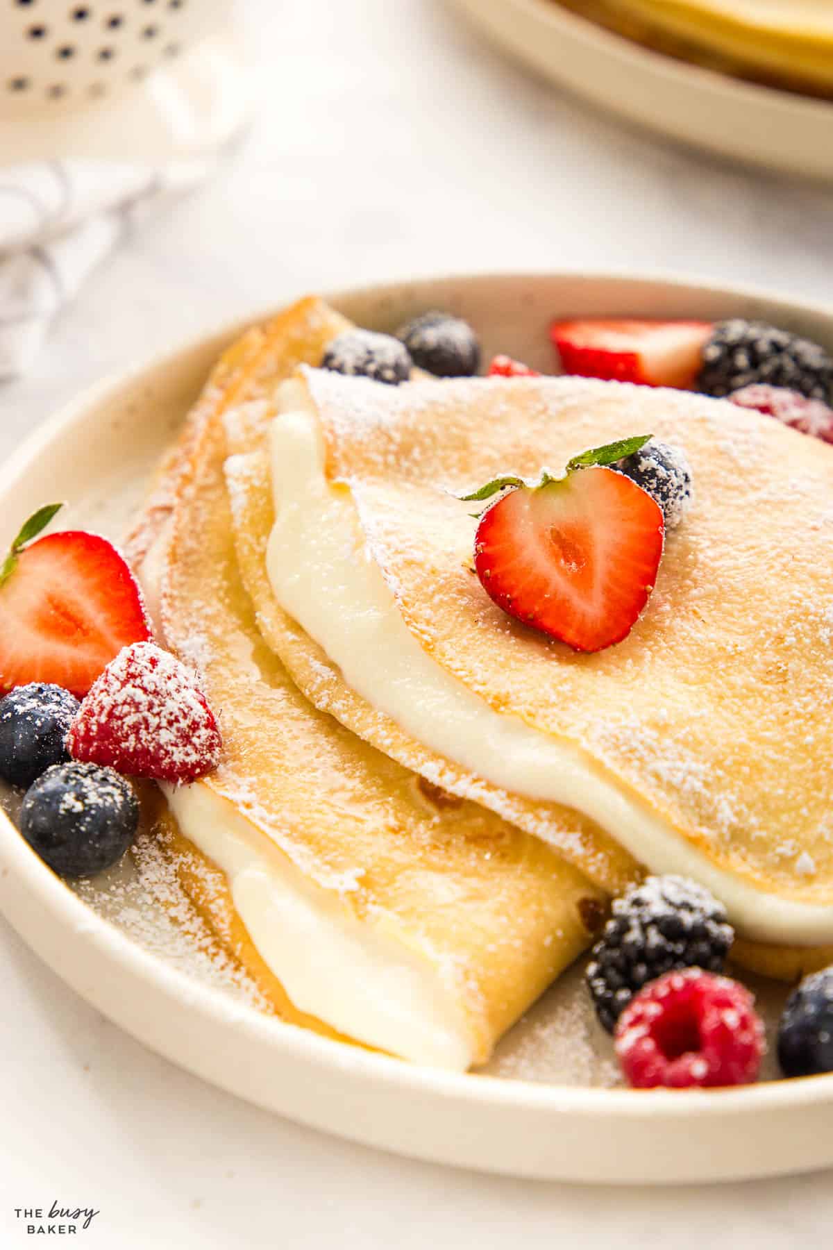 french pancakes with berries