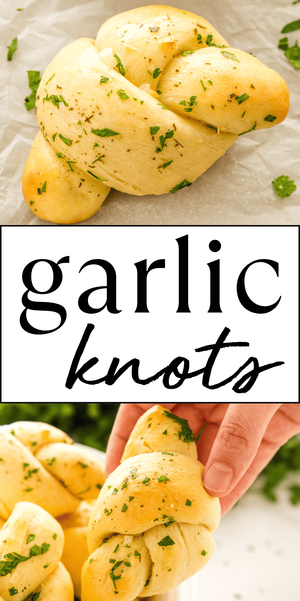 This Garlic Knots recipe makes the perfect fluffy rolls topped with savoury garlic butter. An easy, soft and buttery garlic knot recipe for beginners - with PRO tips! Recipe from thebusybaker.ca! #garlicknots #garlicknotsrecipe #garlicknotrecipe #garlicknot #appetizer #rolls #garlic #easyrolls #garlicrolls via @busybakerblog