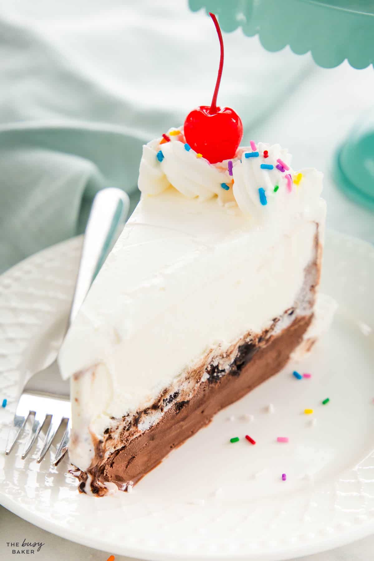 slice of copycat Dairy Queen ice cream cake