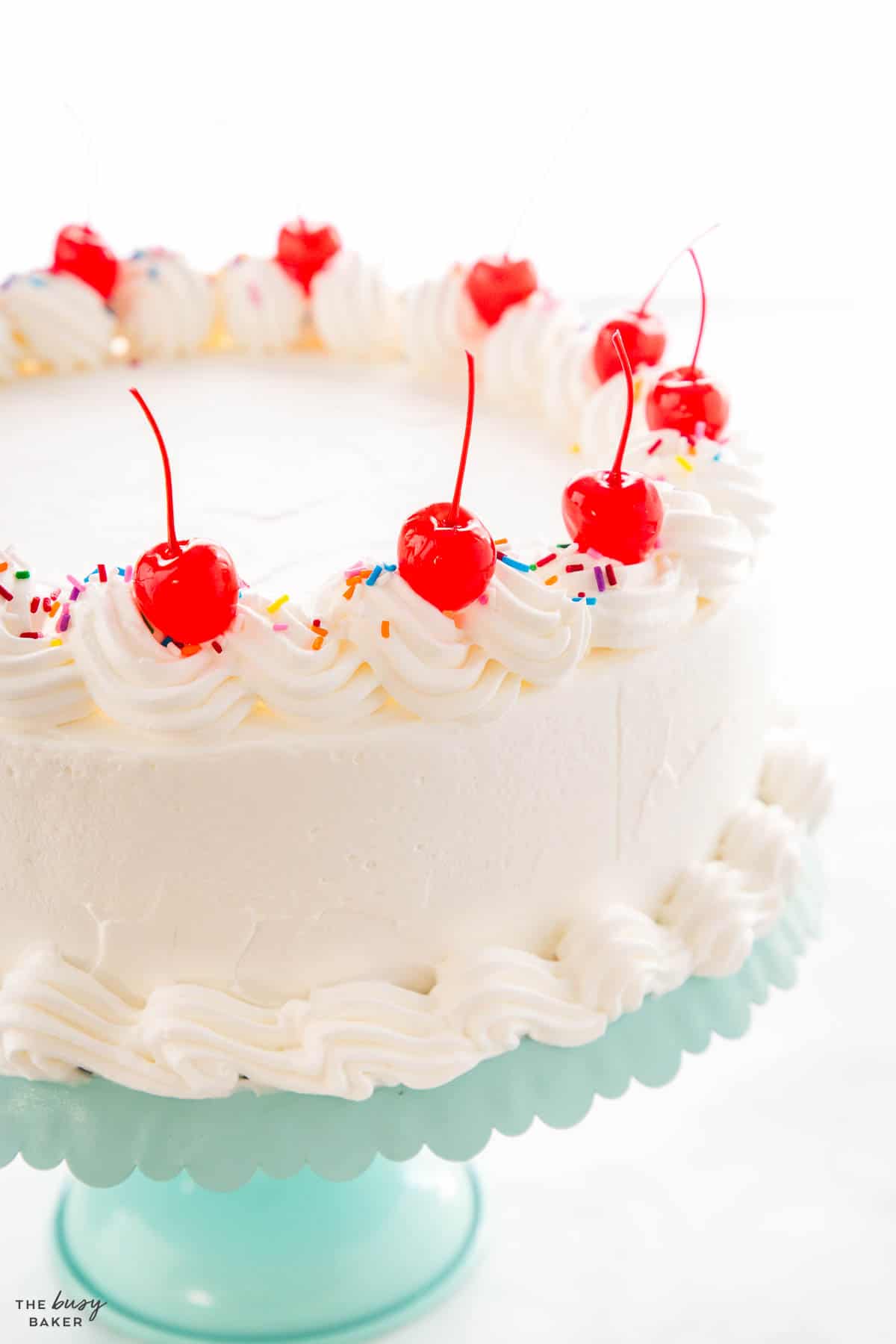 frozen cake dessert frosted with whipped topping