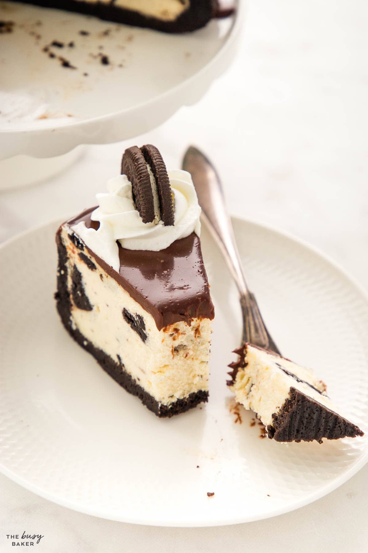 creamy Oreo cheesecake slice