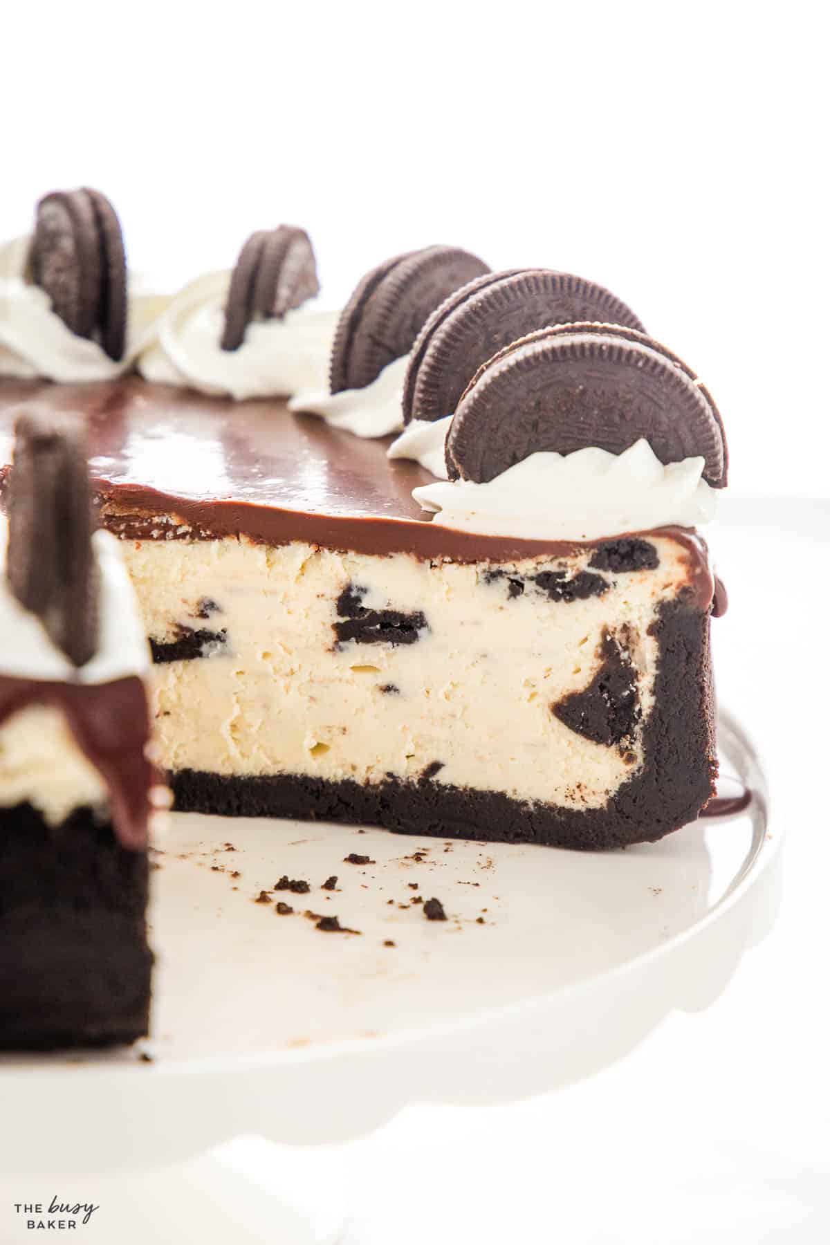 creamy interior of an Oreo cheesecake