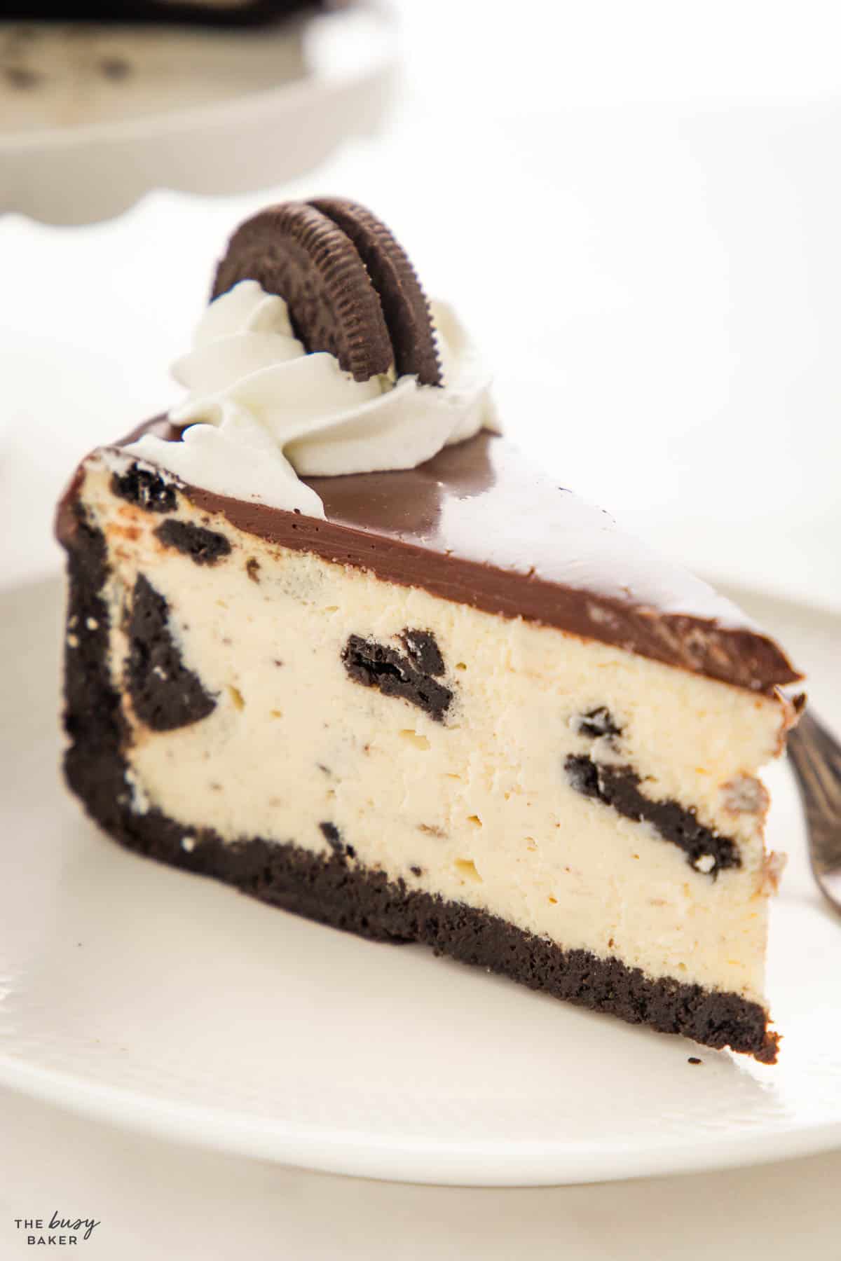 creamy Oreo cheesecake slice