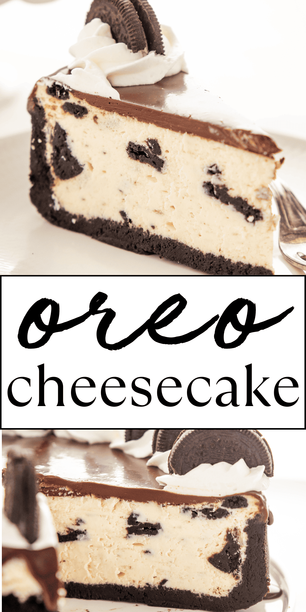 This Oreo Cheesecake Cheesecake recipe is a deliciously creamy and indulgent dessert with a chocolate cookie crust, chunks of Oreo cookie, and a decadent chocolate ganache topping. It's the CREAMIEST homemade Oreo cheesecake that's easy to make with our pro tips, tricks and secrets! Recipe from thebusybaker.ca! #oreocheesecake #cheesecake #oreodessert #bestcheesecakerecipe #oreocheesecakerecipe via @busybakerblog