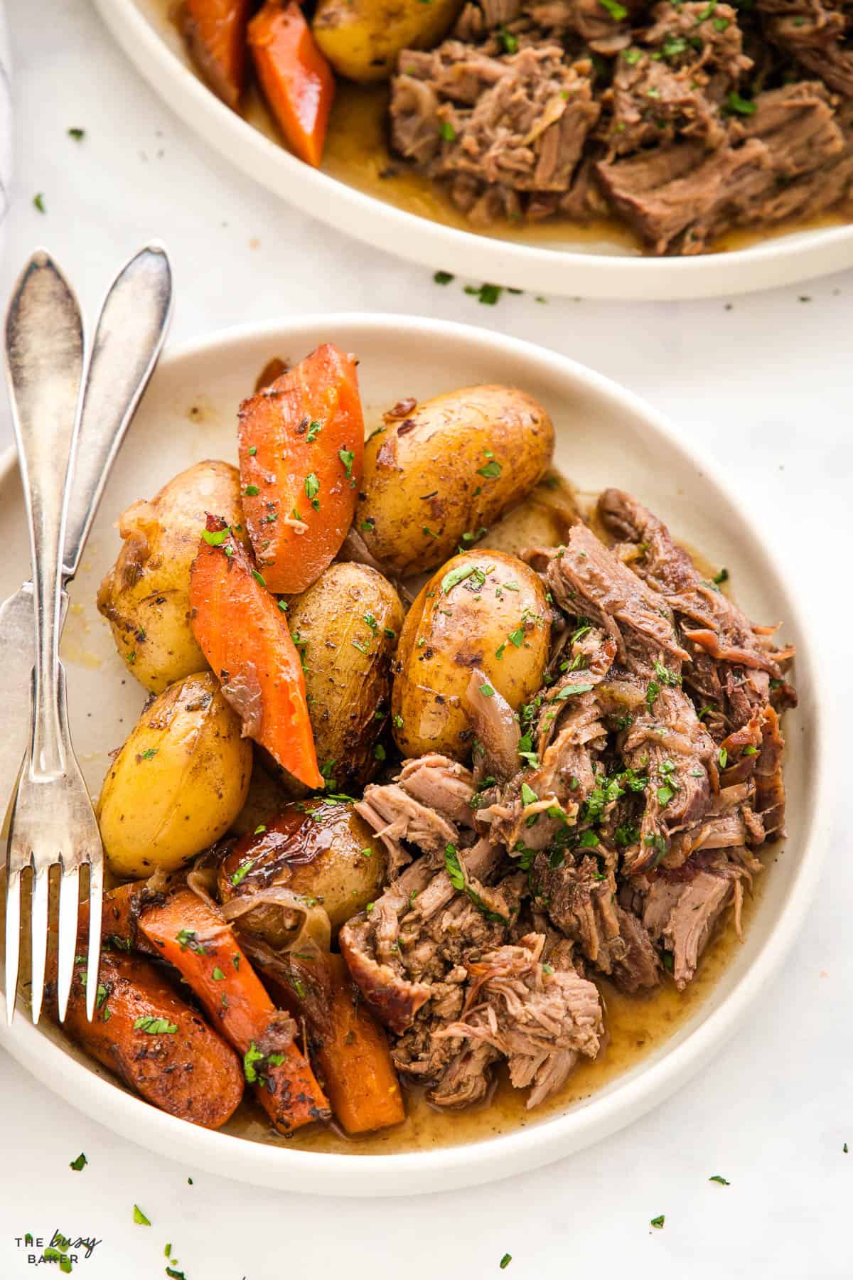 closeup image: juicy slow cooker pot roast