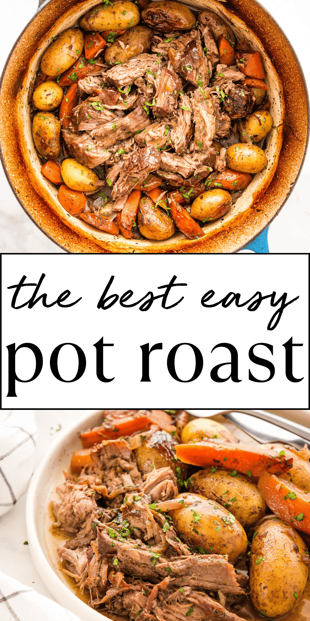 This Pot Roast recipe is the BEST classic pot roast that's easy to make - even for beginners! It's so juicy and flavourful with a savoury gravy and roasted vegetables - tender, slow-cooked beef made in the crock pot, the Instant Pot or in the oven from scratch! Recipe from thebusybaker.ca! #potroast #potroastrecipe #slowcookerpotroast #instantpotpotroast #crockpotpotroast #easypotroast #familymeal #easymeal via @busybakerblog