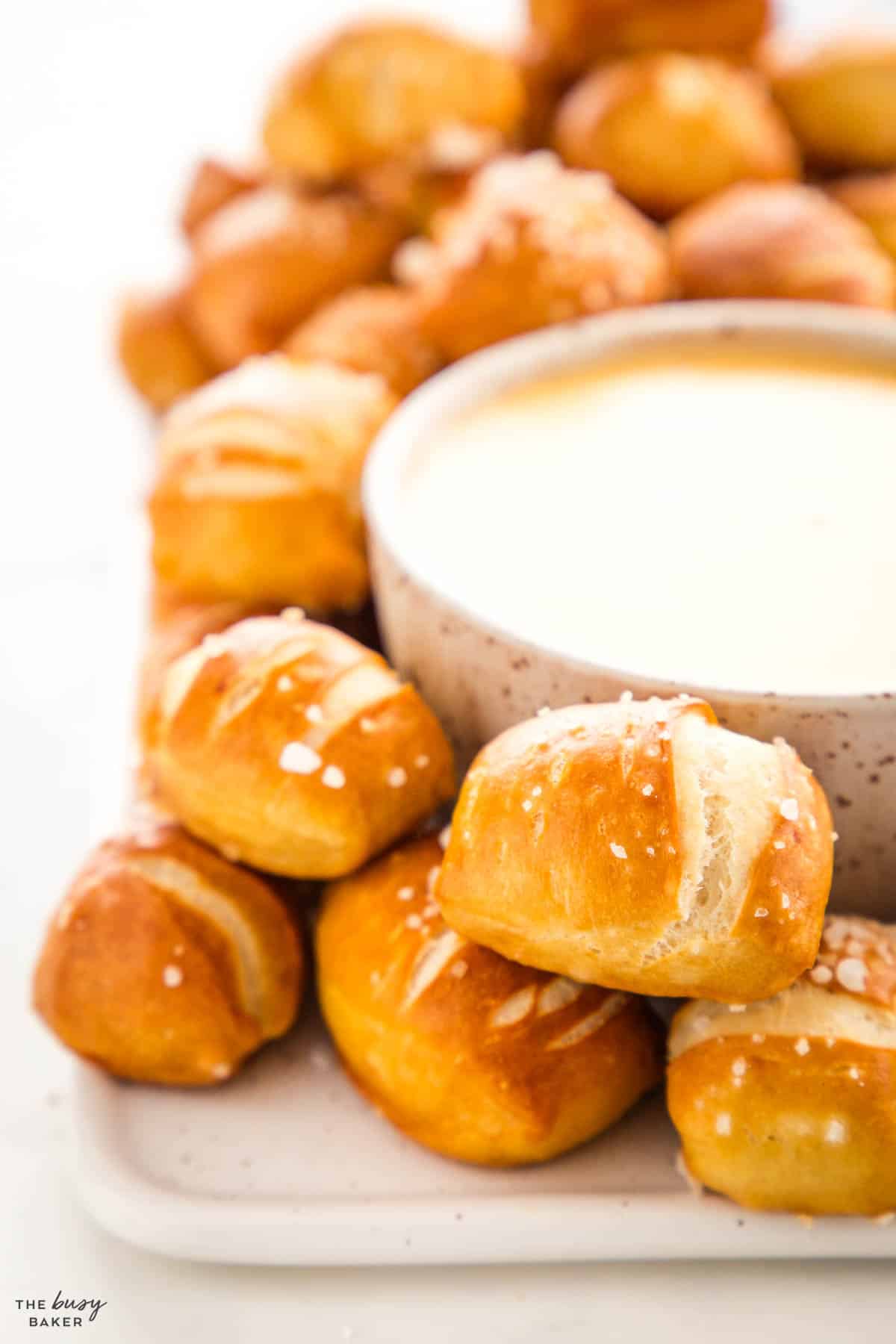 soft german pretzel bites with salt