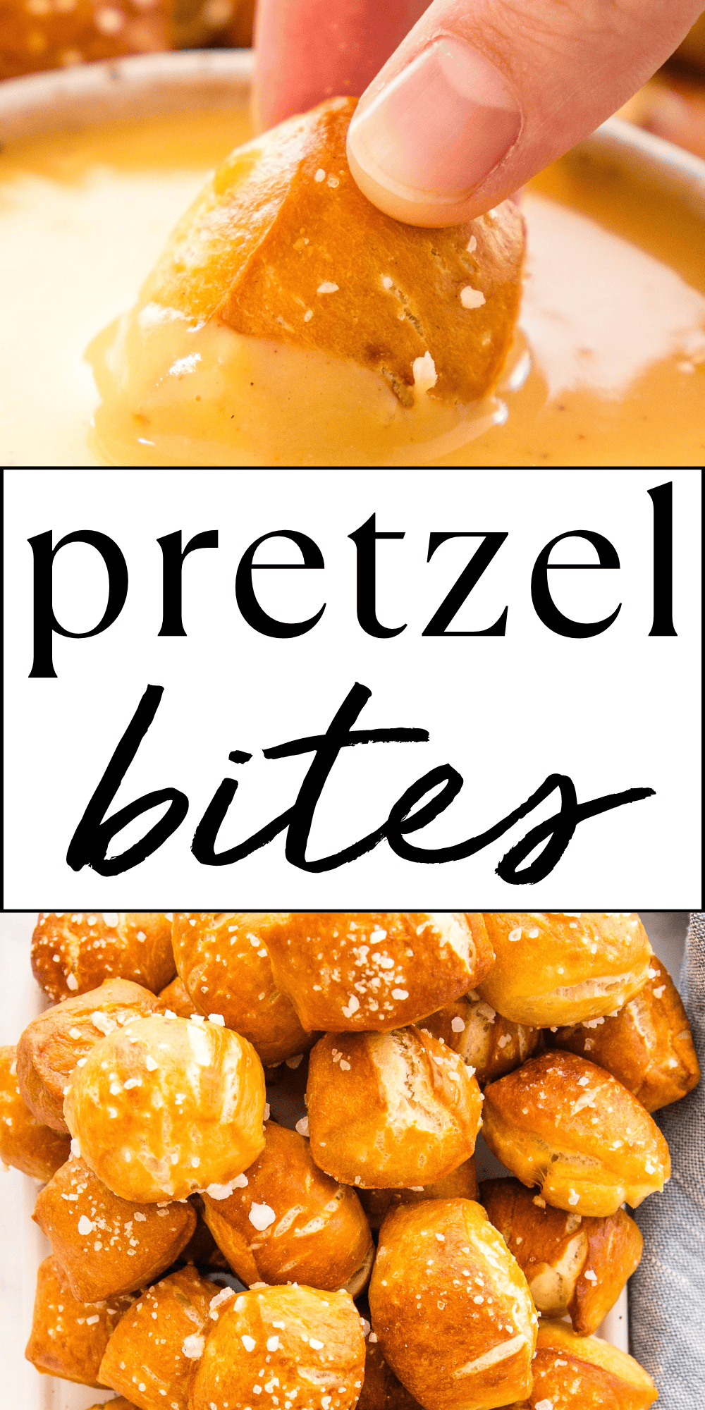 This homemade Pretzel Bites recipe makes the BEST German-style soft pretzel bites - easy to make with basic ingredients - no lye required! Recipe from thebusybaker.ca! #pretzelbiteds #easypretzelbites #softpretzelbites #easyrecipe #pretzels #homemadepretzelbites via @busybakerblog