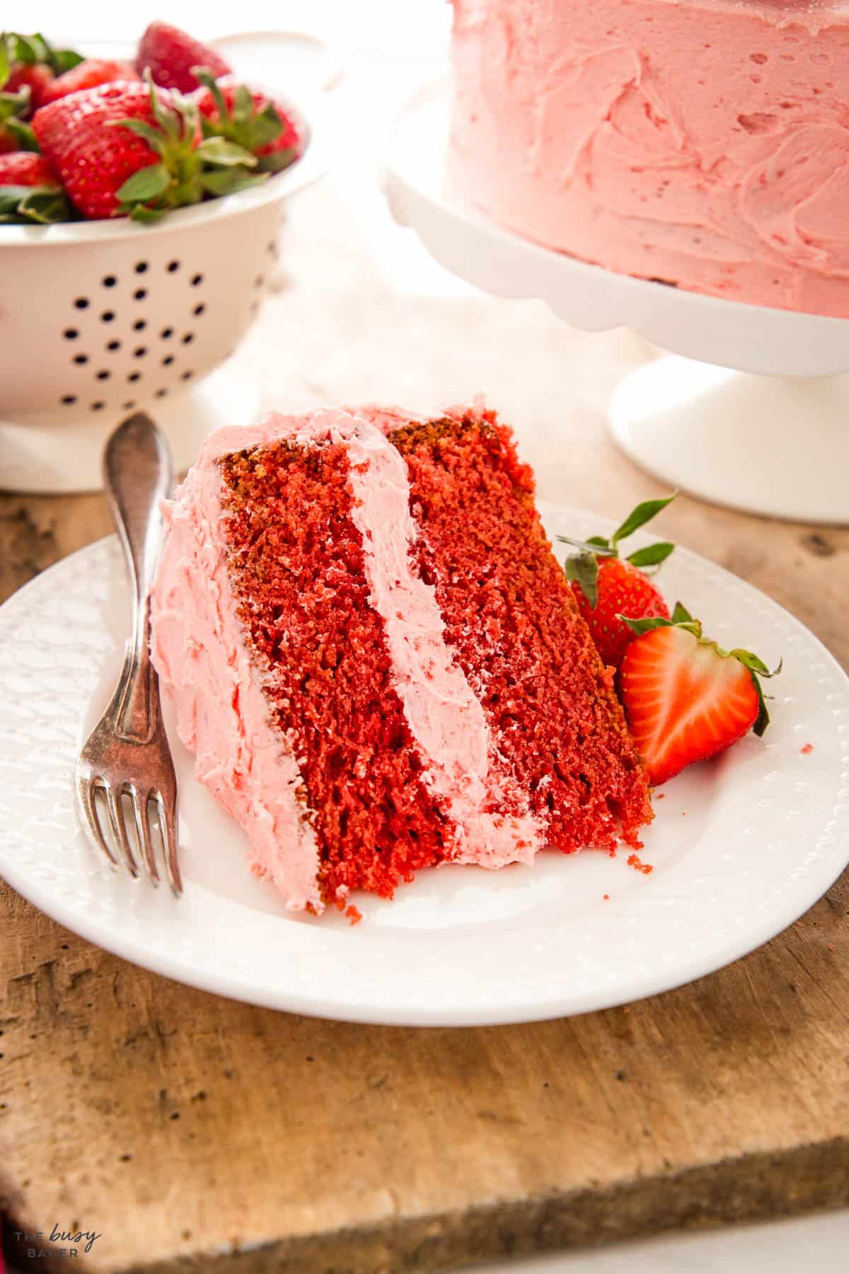slice of homemade strawberry cake