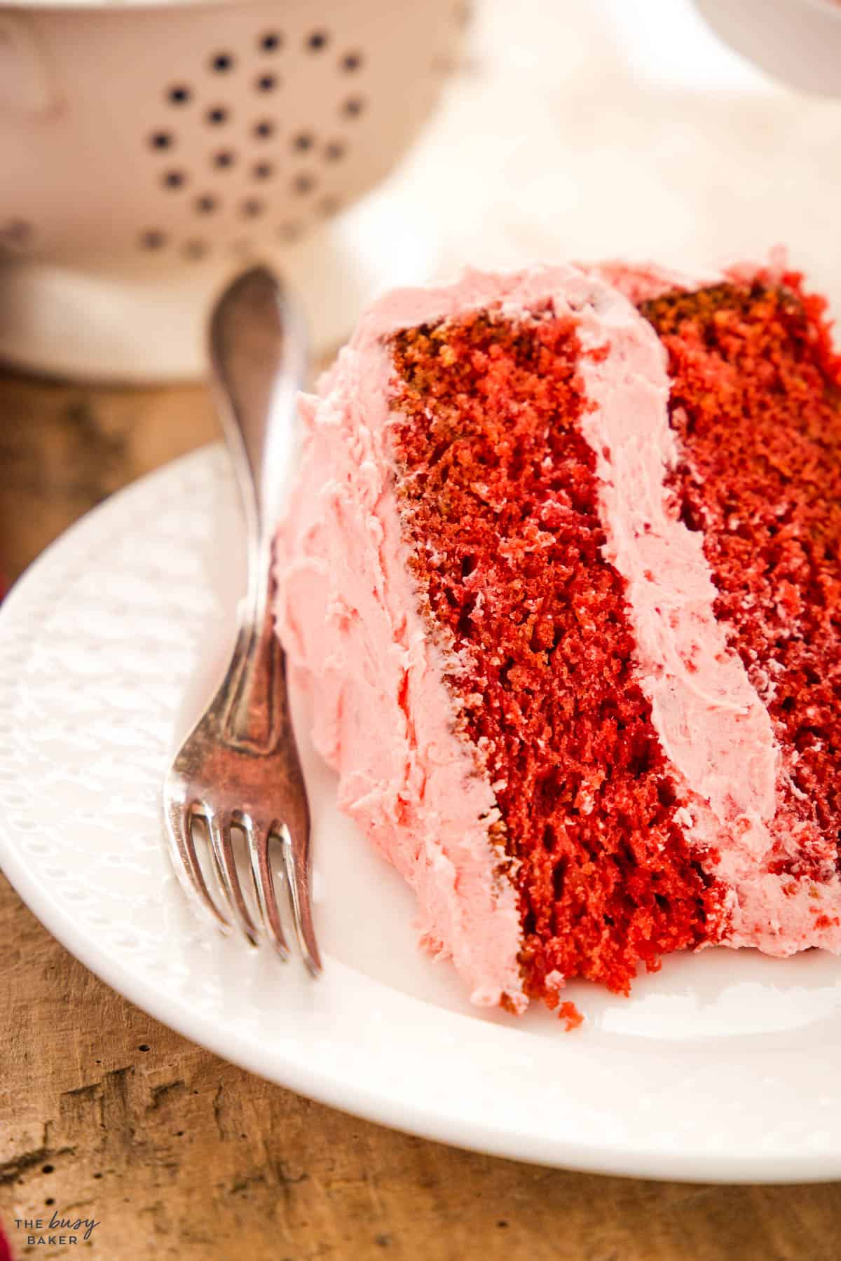 closeup image: tender pink cake