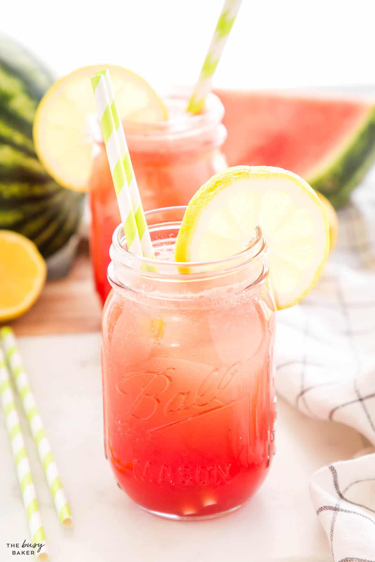 jar of watermelon lemonade