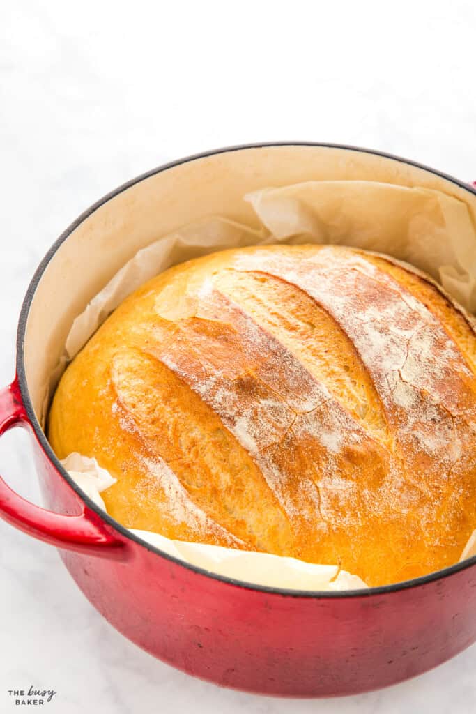 potato bread in red pot