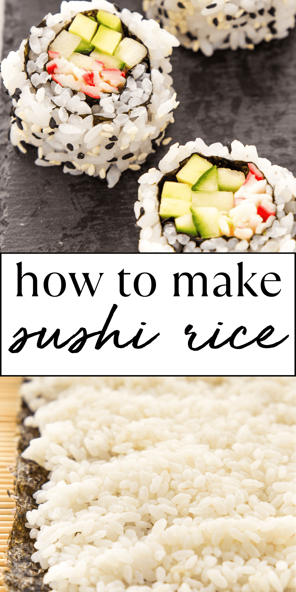 Learn how to prepare sushi rice at home with this sushi rice recipe - perfect for making homemade sushi rolls, we'll teach you how to make sushi rice with no special equipment required! Recipe from thebusybaker.ca! #sushi #sushirice #howtomakesushirice #sushiricerecipe #sushirecipe #howtopreparesushirice via @busybakerblog