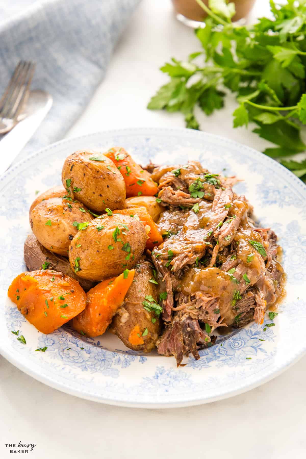 beef roast with potatoes and carrots