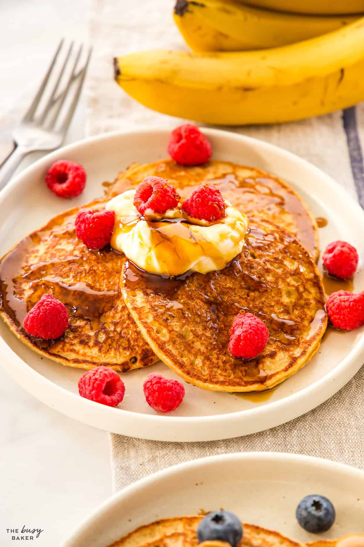 healthy breakfast with berries and nut butter