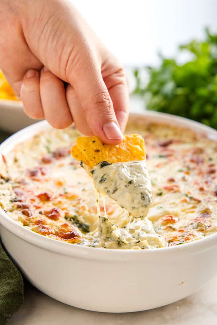 Spinach Artichoke Dip - The Busy Baker