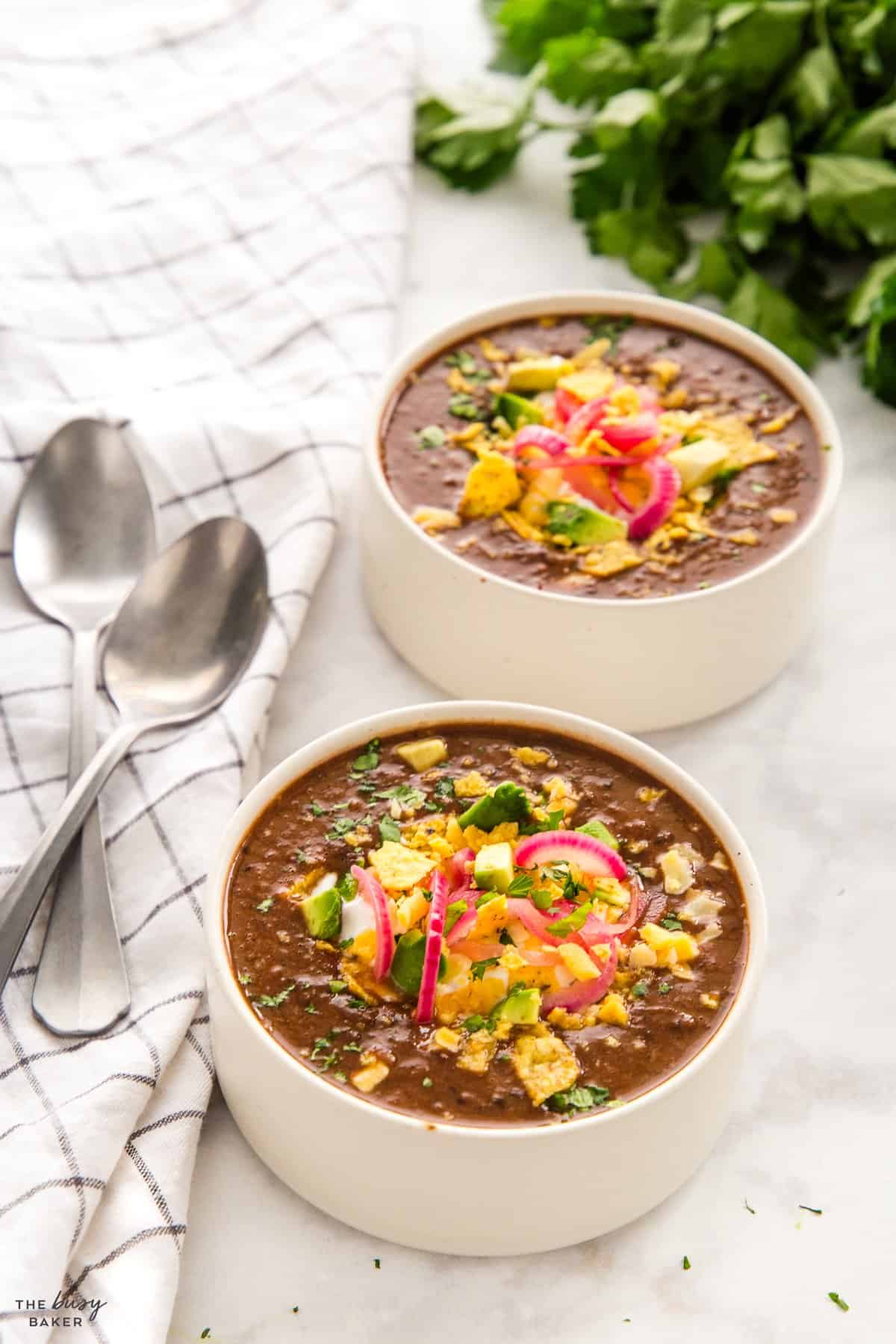 bowls of vegan tex-mex stew