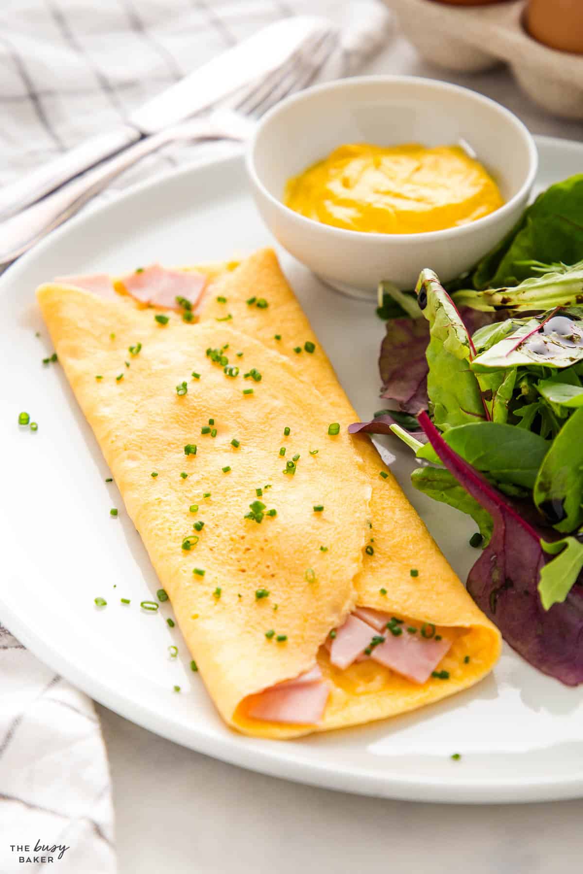 Parisian bistro egg dish with ham and cheese