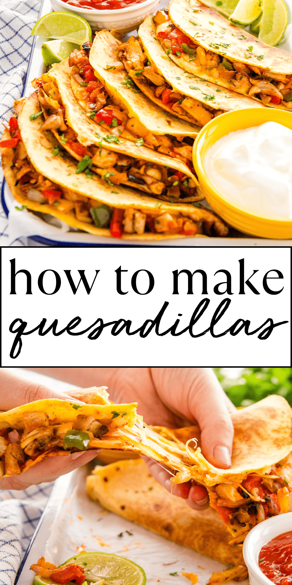 Learn how to make a quesadilla with this classic chicken quesadilla tutorial - the best quesadillas recipes that's easy, fresh and flavourful! Recipe from thebusybaker.ca! #quesadillas #quesadillarecipe #quesadillasrecipe #chickenquesadillas #easyrecipe #recipe #texmex #dinner #familymeal #easyfamilydinner #mealprep #mealplan via @busybakerblog