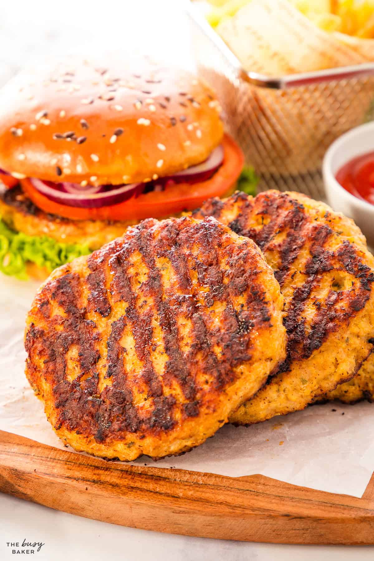 grilled burger patty