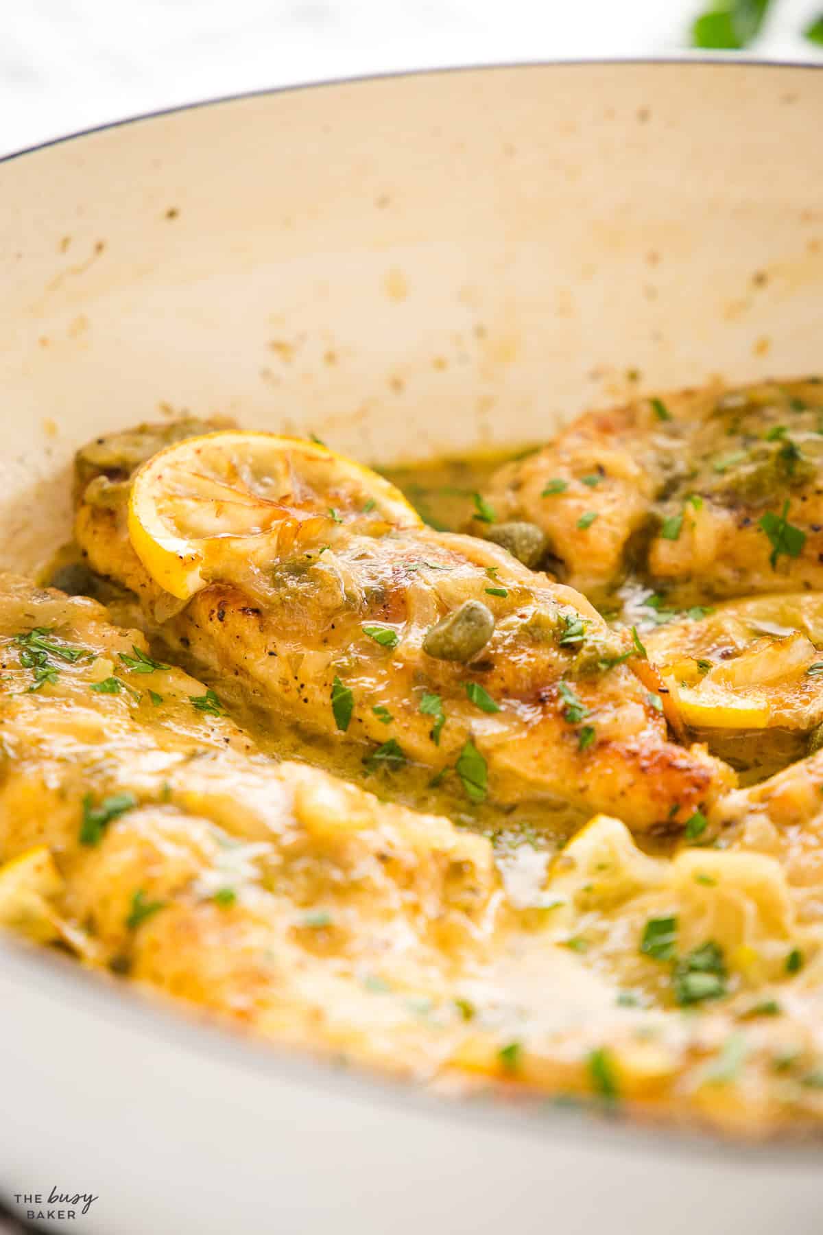 pan fried chicken with lemon sauce and capers