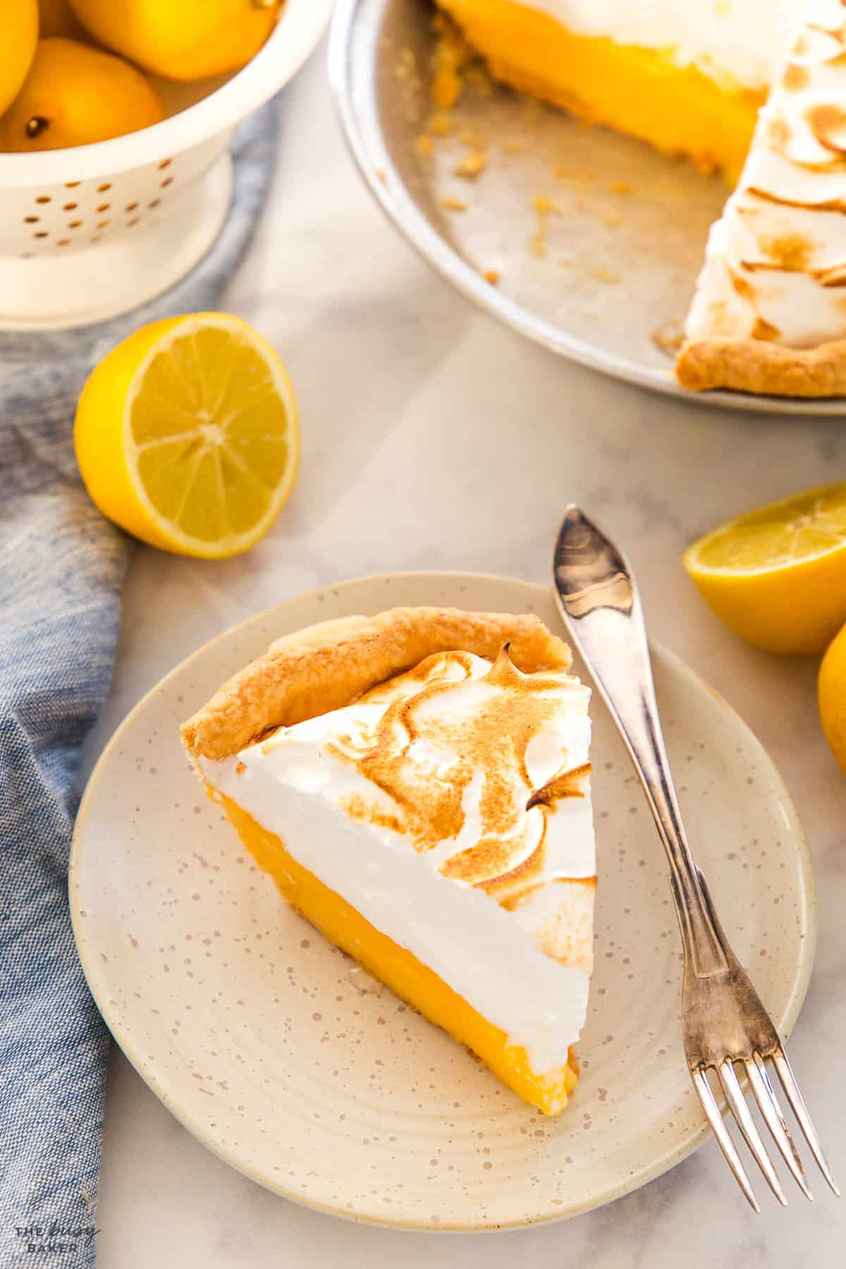 slice of lemon meringue pie