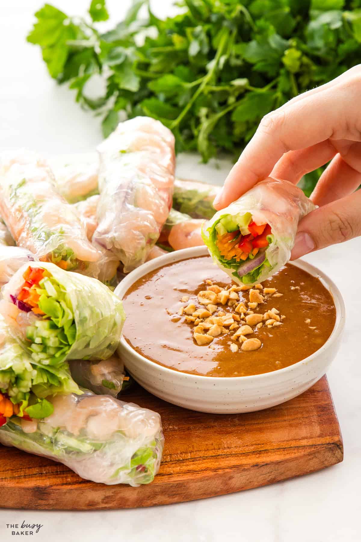 Thai peanut sauce recipe for dipping fresh spring rolls