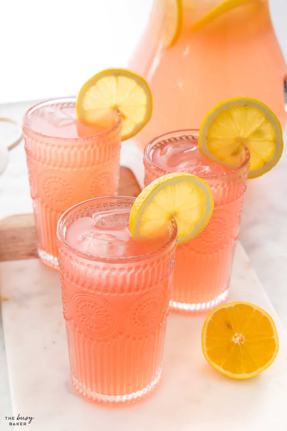 tray of refreshing summer drinks
