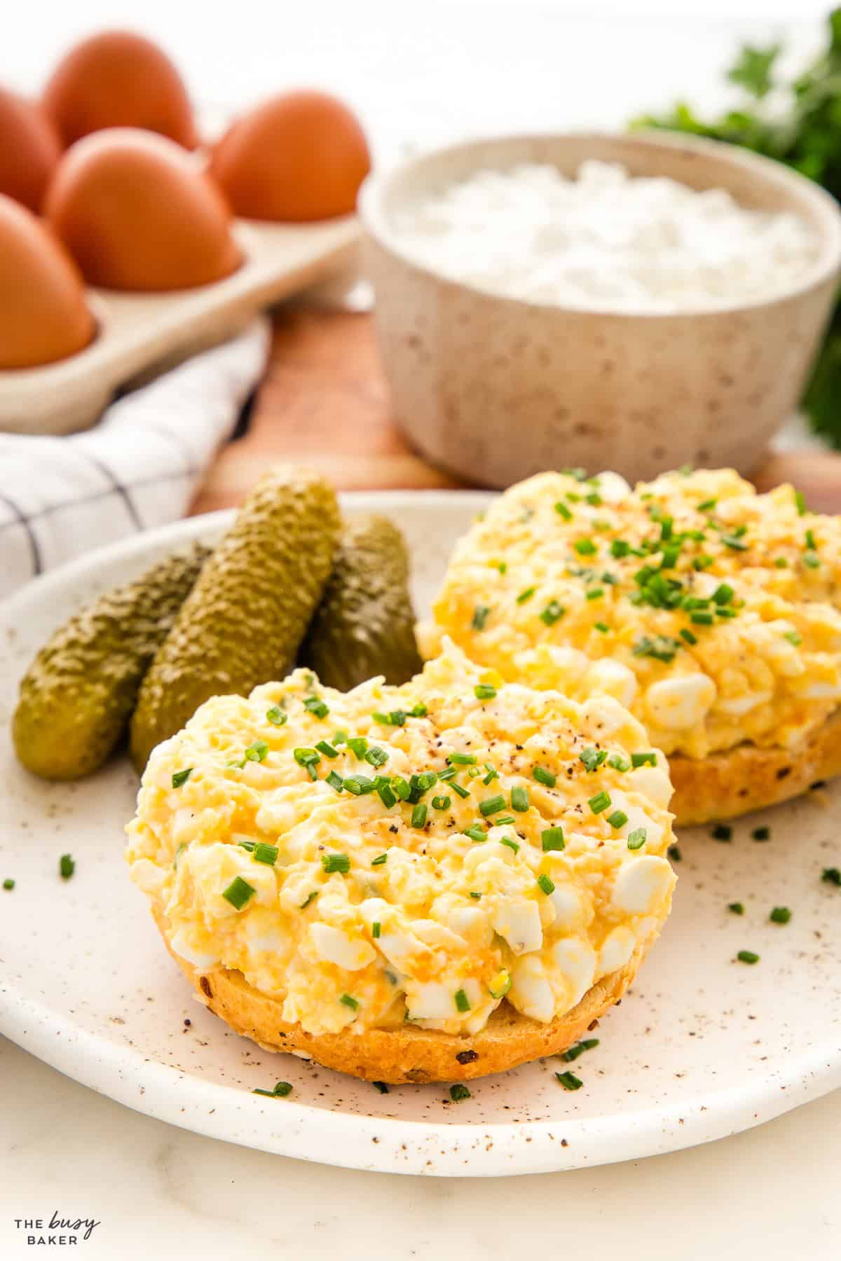 the BEST high protein cottage cheese egg salad recipe