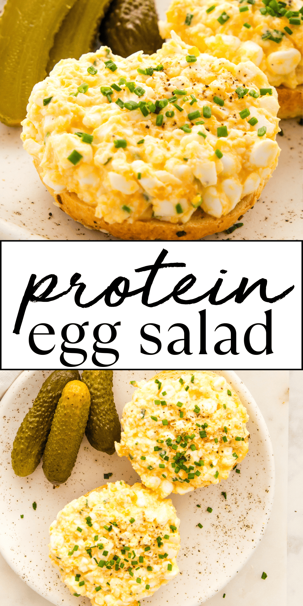 This High Protein Egg Salad recipe is an easy make-ahead lunch recipe with 30 grams of protein per serving - that's double the protein and half the calories of classic egg salad! It's the perfect healthy recipe for meal prep the whole family will love! Recipe from thebusybaker.ca! #protein #eggsalad #eggsaladrecipe #classiceggsalad #mealprep #mealpreplunch #mealpreprecipe via @busybakerblog
