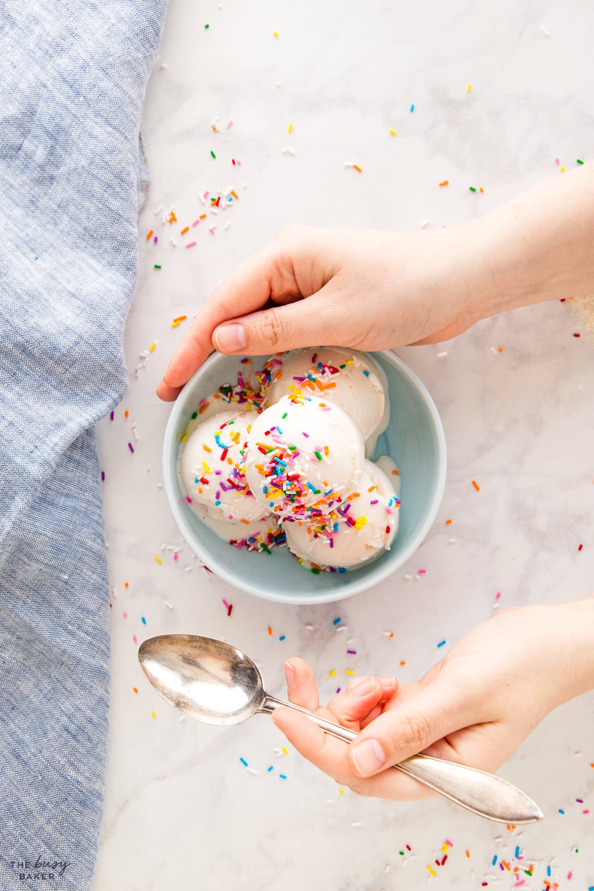 a bowl of protein ice cream with sprinkles