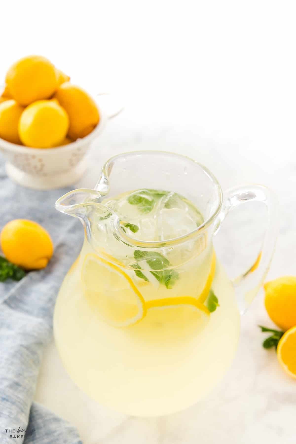 jug of homemade lemonade